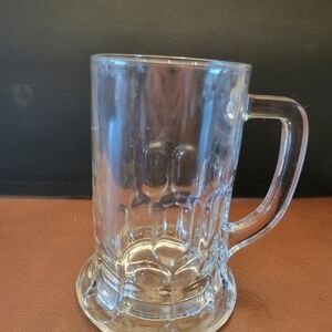 Petite Clear Thumbprint Glass Beer Mug
